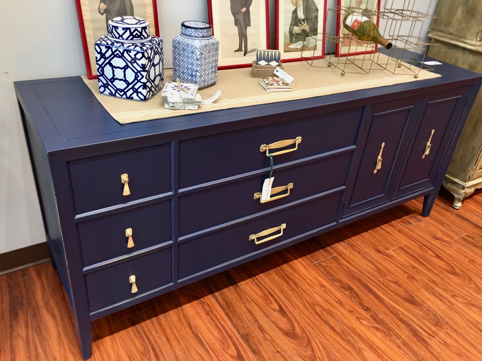 Vintage Designer Collection, Navy Stylish Patina